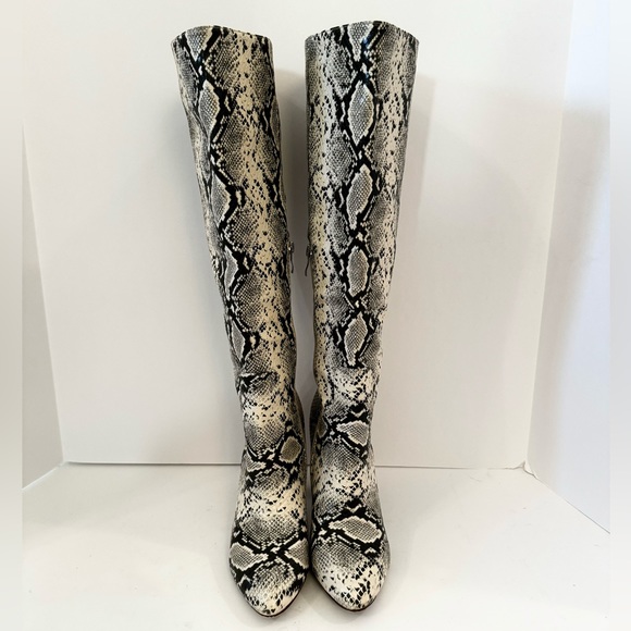 Pretty Little Thing Faux Snake Knee High Boots - Picture 2 of 11